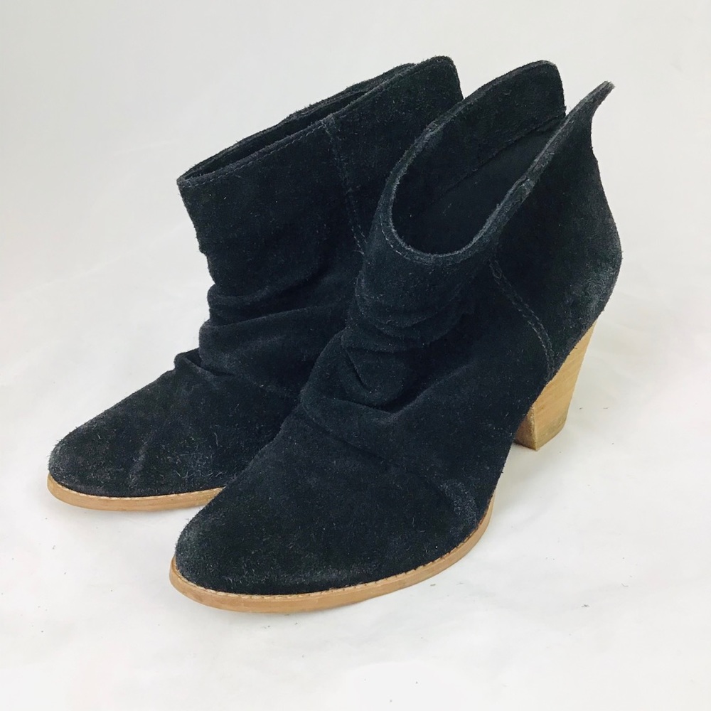 Splendid | Black Suede Booties with Tan Heels Sz 8